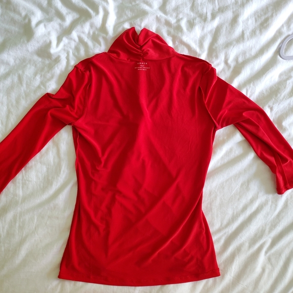 GRACE Red Dress Blouse Shirt SMALL - Picture 11 of 11